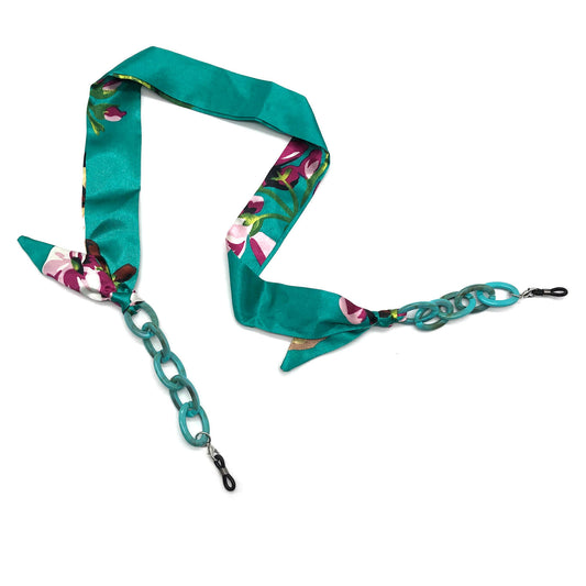 Vista frontal Strap Pañuelo Acetato Reciclado estuche para lentes color tono calipso #color_calipso