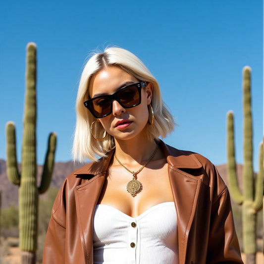 Vista frontal Bruna gafas de sol color carey #color_carey