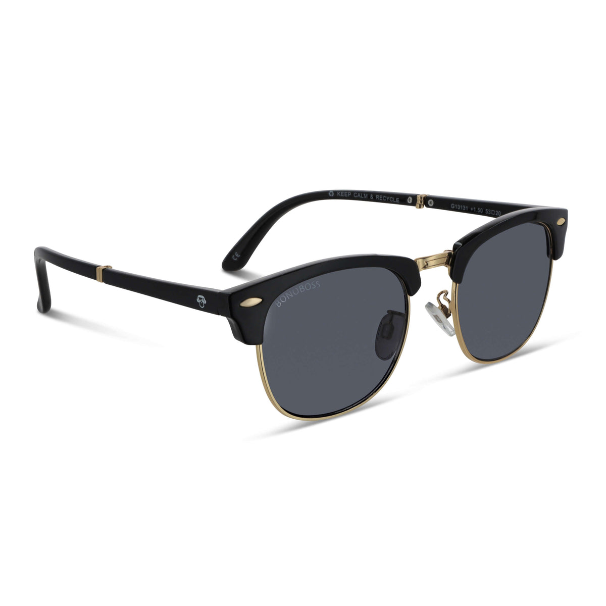 Lentes lectura Bookmaster redondos filtro luz azul proteccion UV400 antirreflejo negro dorado unisex Bonoboss