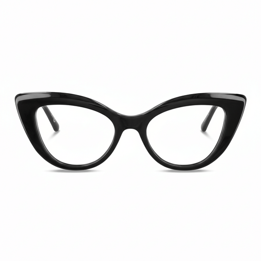 Frontal Helsinki lentes de lectura mujer tono negro bio-acetato #color_negro