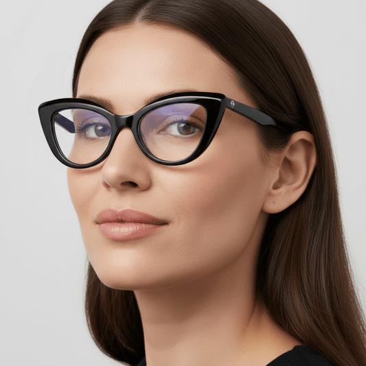 Vista frontal de Helsinki lentes de lectura mujer color negro #color_negro