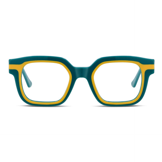 Vista frontal de Ibiza lentes ópticos hombre color verde #color_verde