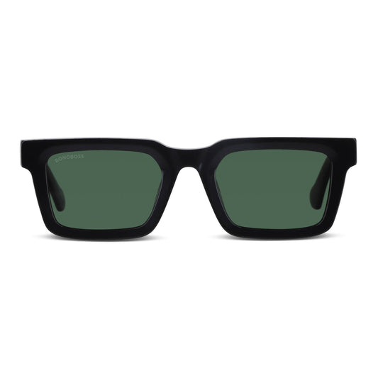 anteojos de sol polarizados para hombre y mujer rectangulares de color negro cristal g15 grandes para cara redonda #color_negro