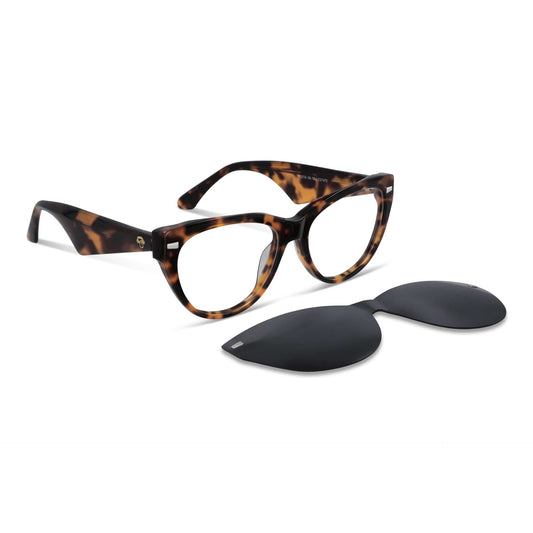 Vista frontal Vesta lentes ópticos clip on color carey #color_carey