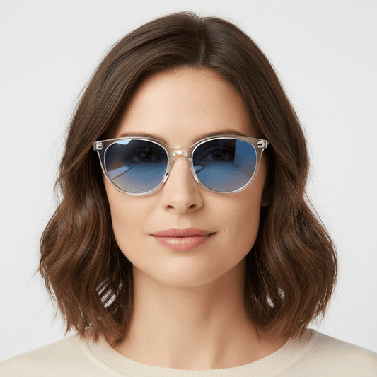 Vista frontal Henua gafas de sol color cristal transparente #color_transparente