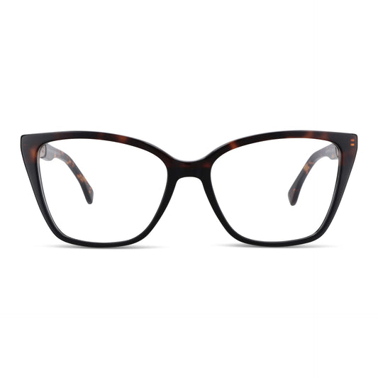 anteojos agatados lentes opticos cat eye para mujer de cara redonda grande en acetato y acero inoxidable #color_carey