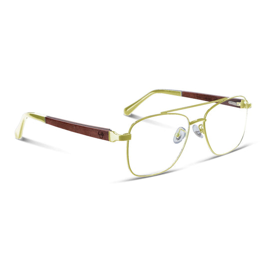 Tito lentes ópticos hombre dorado perspectiva 3/4 #color_dorado