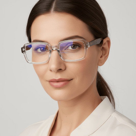 Vista frontal de London gafas ópticos color transparente para mujer #color_transparente