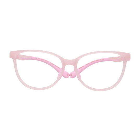 Vista frontal de BonoKids Nami Clip gafas ópticos color rosado para mujer #color_rosado