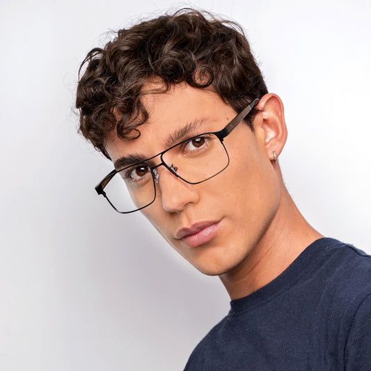 lentes metalicos rectangulares acero inoxidable madera opticos receta bifocales multifocales hombre mujer retro vision sustentable mayorista distribuidor.jpg #color_negro