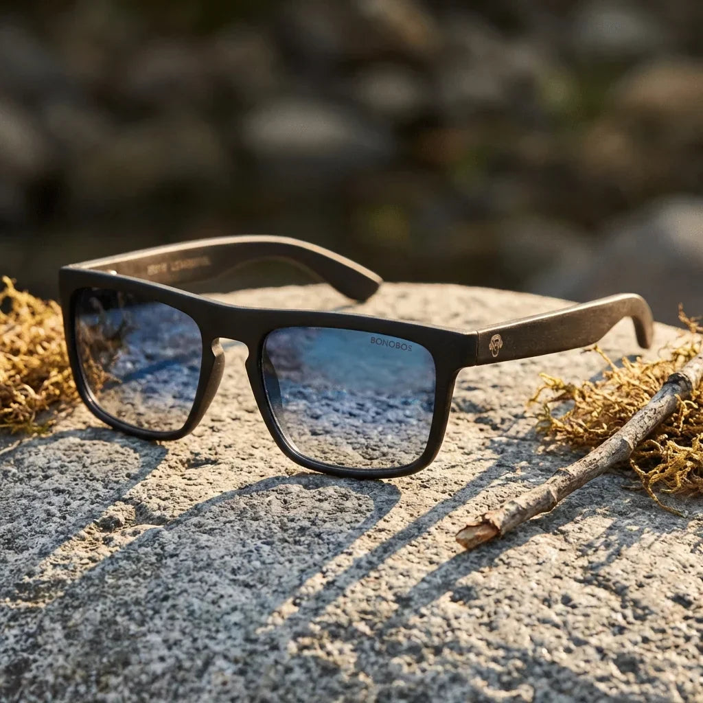 Lentes sol Lautaro Dark polarizados UV400 paisaje patagonico naturaleza sustentable Bonoboss #color_degrade-azul