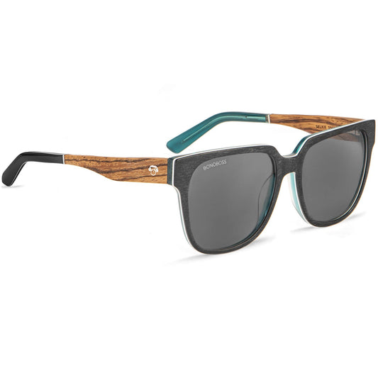 lentes de sol polarizados para hombre y mujer con antireflejo interno y varillas de madera natural sustentables #color_zebrano