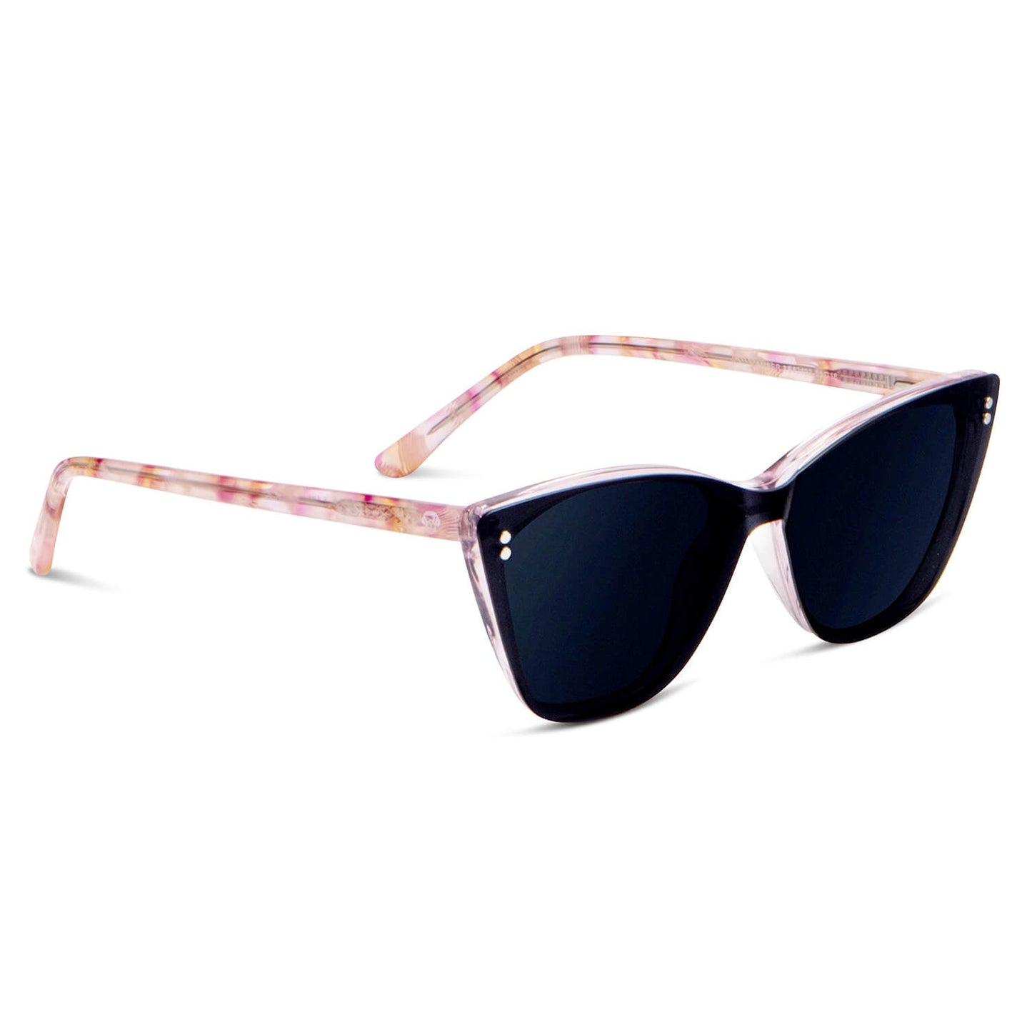 anteojos opticos agatados de mujer con clip de sol polarizado con sobrelente lentes con receta rosado montado#color_rosado