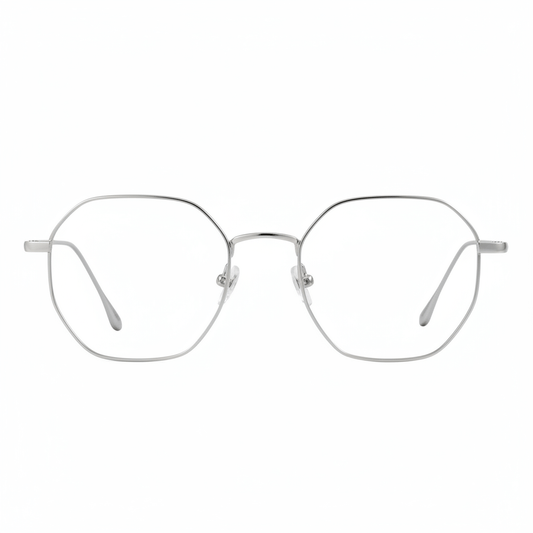 Galápagos Stainless clásico lentes con imán silver vista frontal con filtro luz azul #color_plateado
