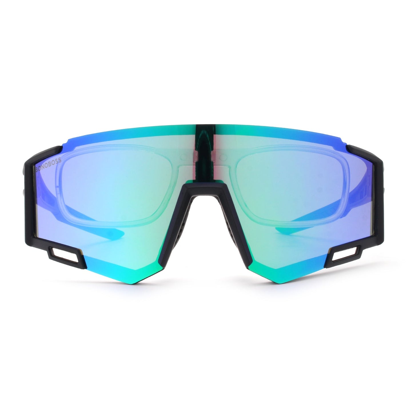 lentes anteojos de sol polarizados deportivos de acetato para hombre y mujer color negro cristal azul reflectante #color_sky