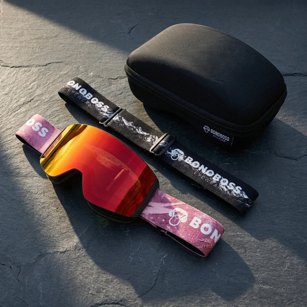 Bonoboss Antiparra de Nieve Magnet Powder Talla S Rojo - kit flat lay 3/4 oblicuo #editorial_kit_completo_v2 #color_rojo