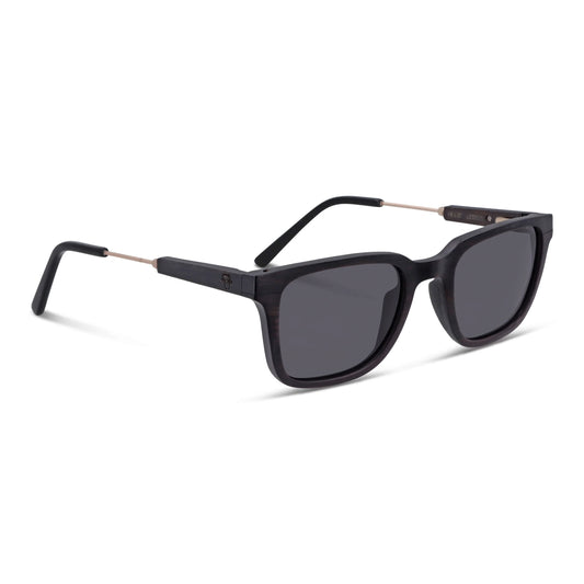 Lentes de sol Thanos Ébano Natural cristal negro vista tres cuartos madera de ébano natural unisex #color_negro