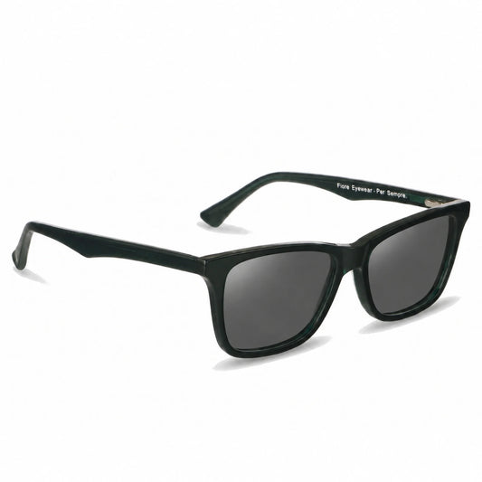 Lentes de sol Fiore 5228 Verde con cristal negro polarizado UV400, vista en tres cuartos para hombre y mujer #color_negro