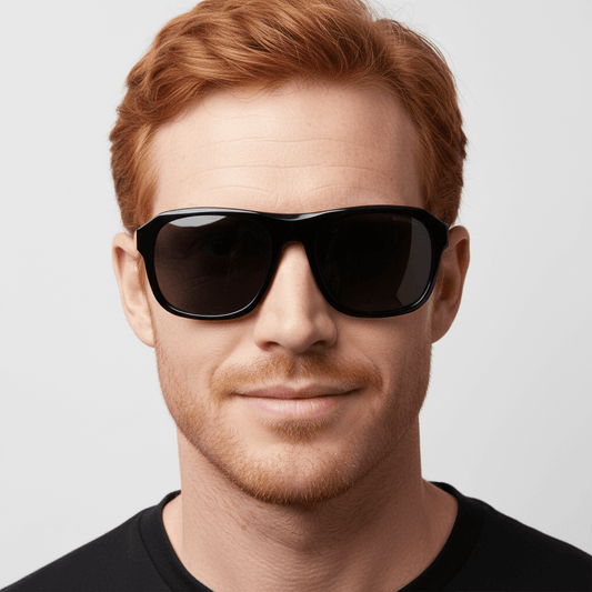 Vista frontal Tom gafas de sol color negro clásico #color_negro