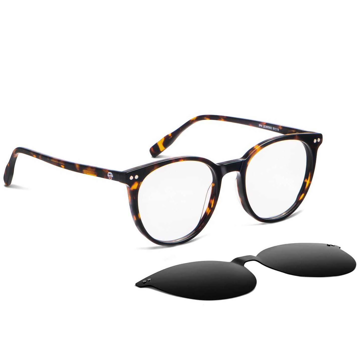 ipa anteojos agatados de color carey con sobre lente iman clip de sol polarizado para lentes opticos con receta para hombre y mujer #color_carey