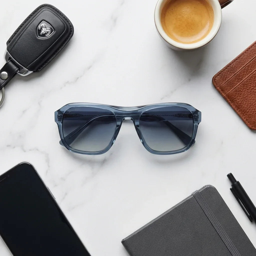Modelo Tom lentes polarizados hombre tono azul frontal #color_azul