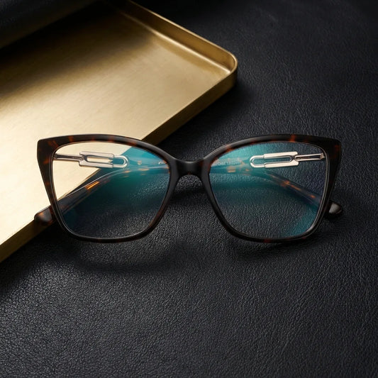 Amy en carey tortoise lentes presbicia de frente diseño premium #color_carey