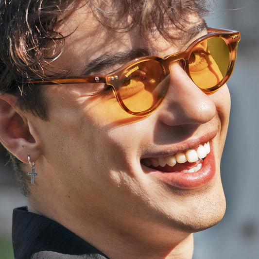 Vista frontal Fran Clip Sol lentes ópticos clip on color carey #color_carey