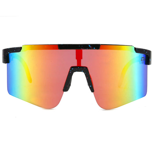 lentes de sol deportivos polarizados de para hombre y mujer color negro reflectantes #color_negro
