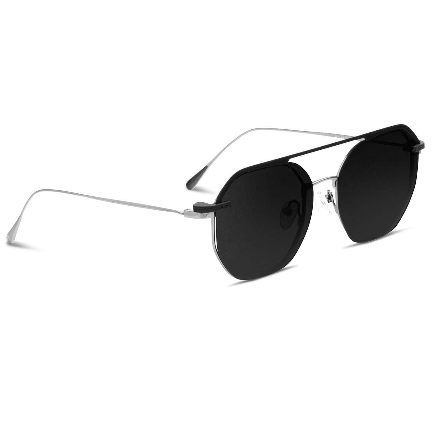 armazon optico con clip de sol polarizado delgado y liviano con o sin receta optica bonoboss distribuidor de marcos opticos mayorista de opticas #color_silver