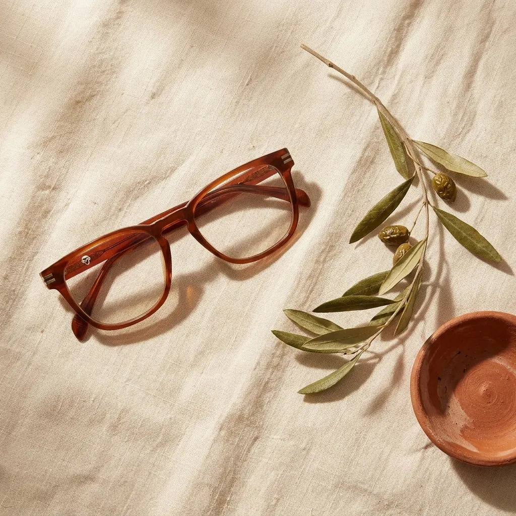 Bonoboss Dylan Naranja - bio-acetato sustentable olivo lino natural #editorial_sustentabilidad #color_naranja