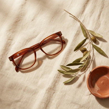 Bonoboss Dylan Naranja - bio-acetato sustentable olivo lino natural #editorial_sustentabilidad #color_naranja