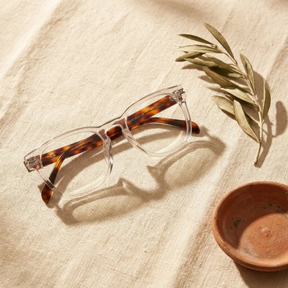 Bonoboss Dylan Transparente - bio-acetato sustentable olivo lino natural #editorial_sustentabilidad #color_transparente
