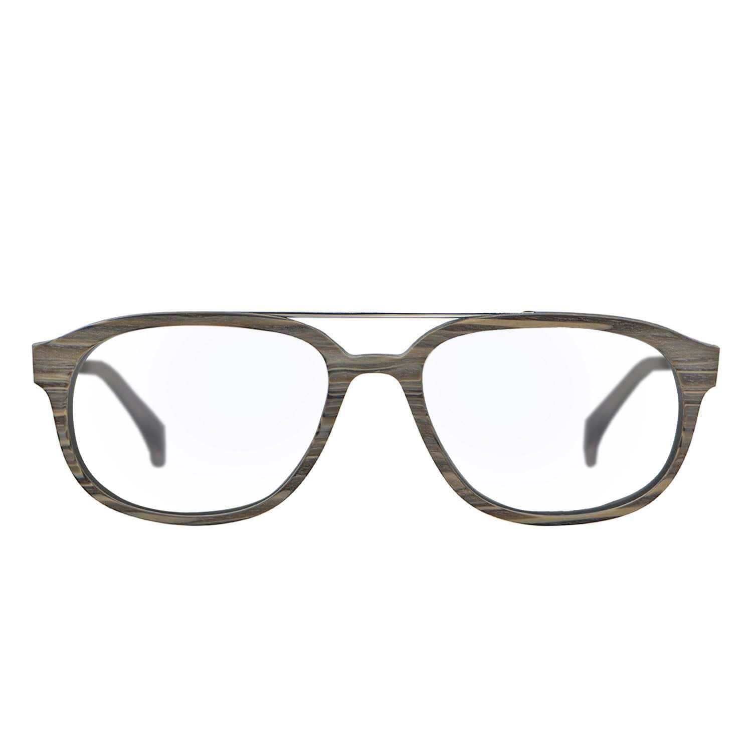 marcos lentes opticos redondos color gris madera pata de metal filtro azul hombre mujer 
