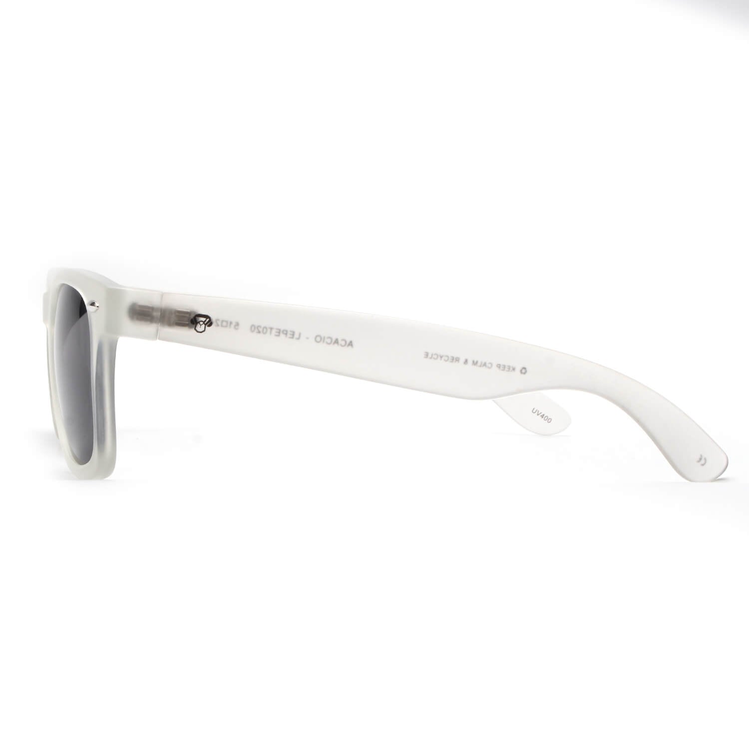 lentes anteojos de sol de platico reciclado agatados clasicos color blanco para mujer y hombre #color_transparente