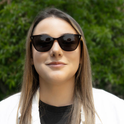 anteojos opticos agatados de mujer con clip de sol polarizado con sobrelente lentes con receta  #color_damasco