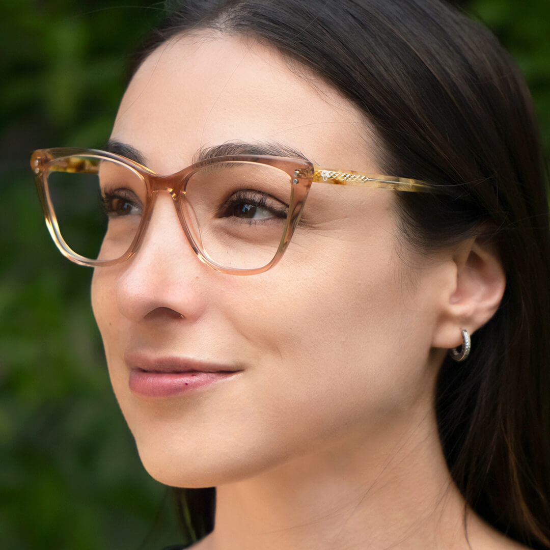 Amber Clip Sol lentes clip on champagne visto de frente estilo mujer #color_champagne