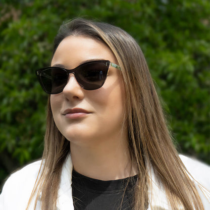 anteojos opticos agatados de mujer con clip de sol polarizado con sobrelente lentes con receta  #color_verde