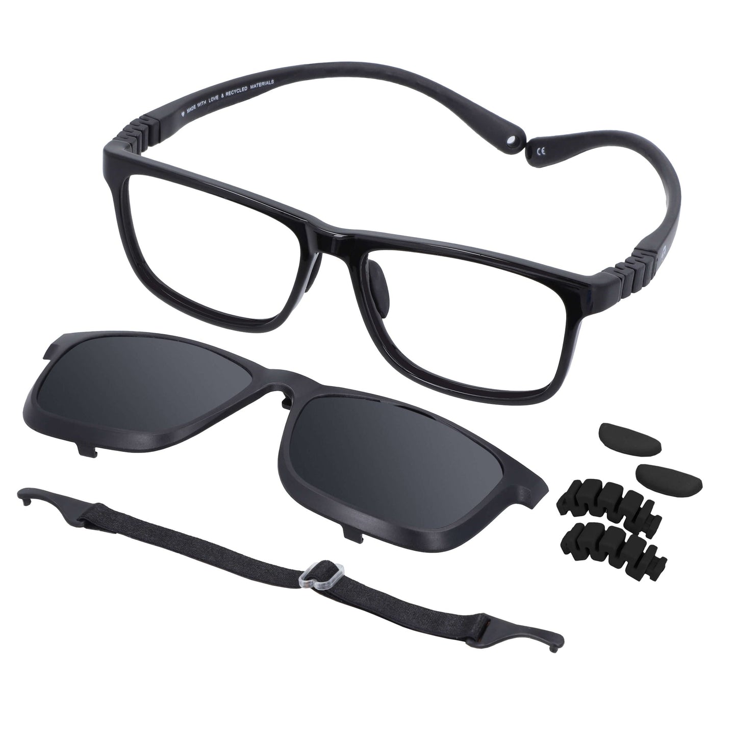 Packshot frontal BonoKids Big Mom Clip armazones ópticos color negro #color_negro