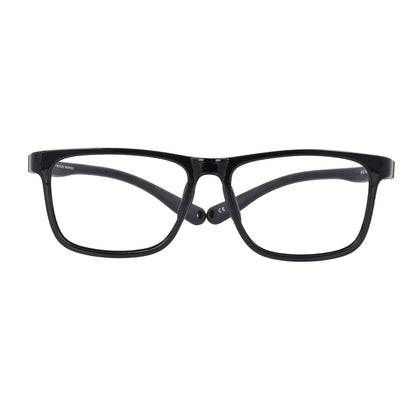marcos opticos armazones para niños y niñas en color negro. Vista frontal anteojo indestructible miraflex Bonoboss #color_negro