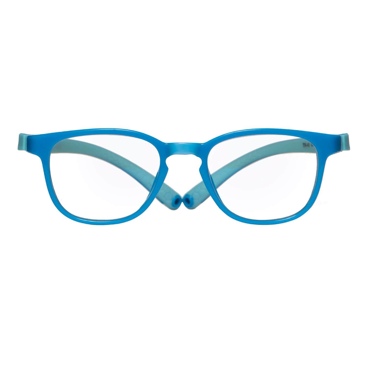 marcos opticos para niños y niñas resistentes redondos de color azules. Miraflex bonokids #color_azul