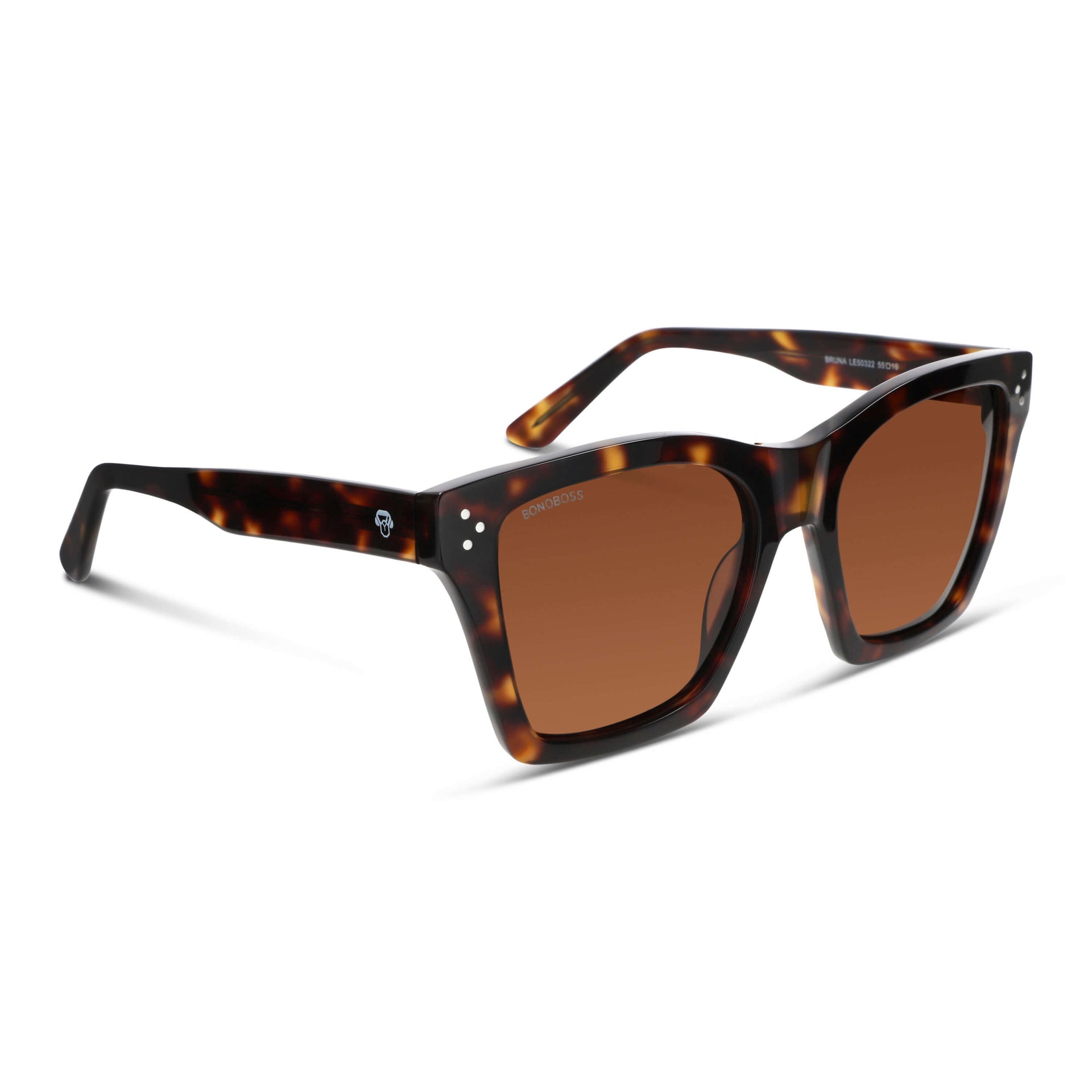 lentes de sol polarizados de moda grandes y retro o vintage para mujer. Anteojos cuadrados de moda para mujer de cara redonda color carey con lentes de color cafe #color_carey