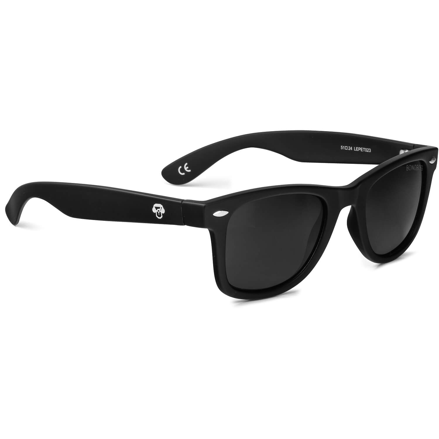 Acacio RPET lentes polarizados hombre estilo retro presentación frontal tono negro #color_negro