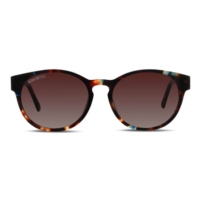 Chiloé 110 Carey lentes de sol café diseño frontal para mujer #color_brown