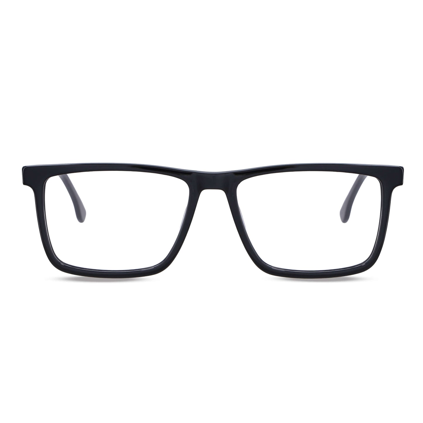 anteojos opticos rectangulares vista frontal de color negro para hombre #color_negro