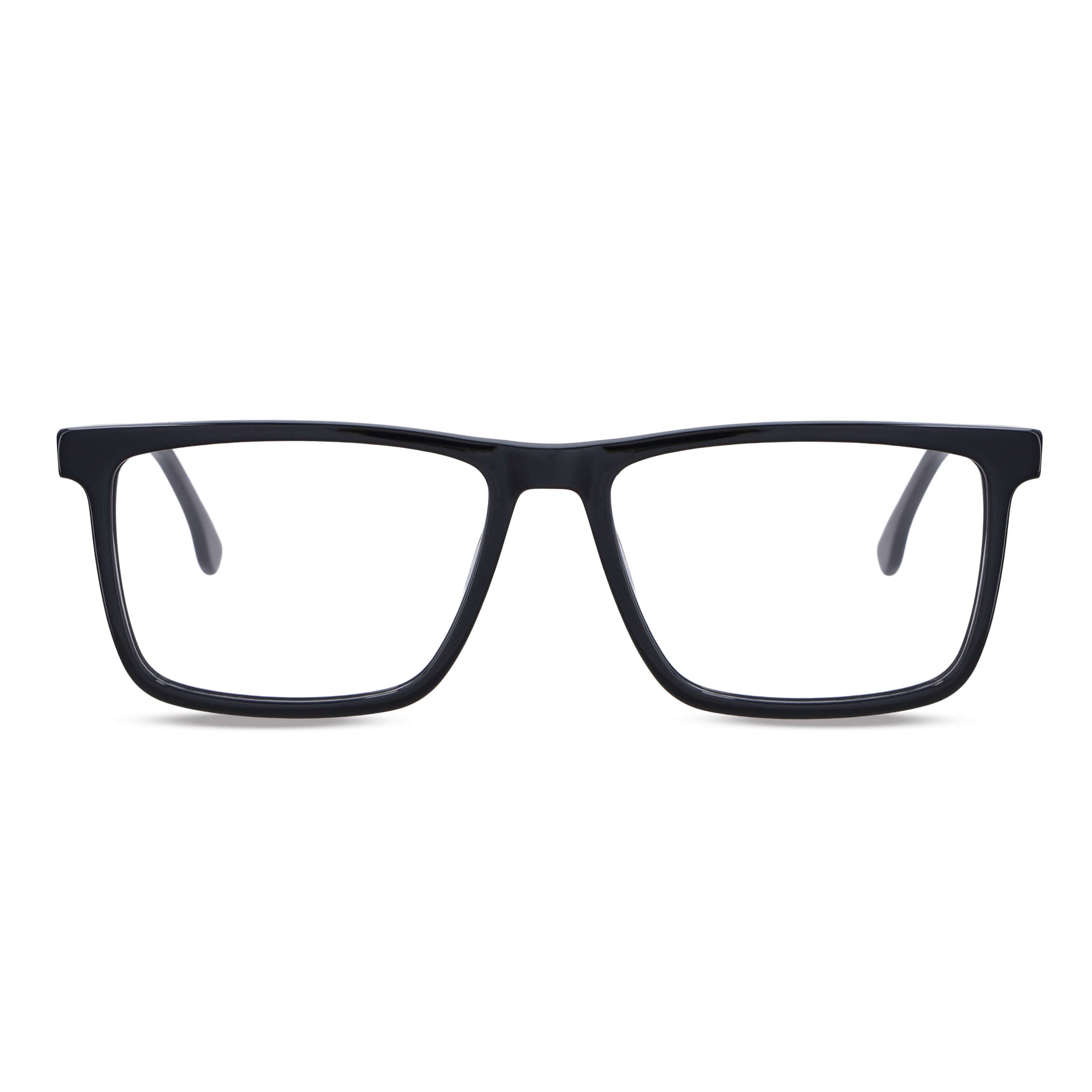 anteojos opticos rectangulares vista frontal de color negro para hombre #color_negro