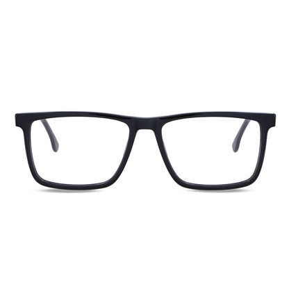 anteojos opticos rectangulares vista frontal de color negro para hombre #color_negro