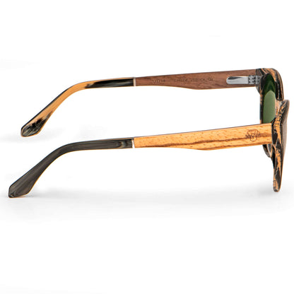 Vista lateral Chiloé 110 Wood lentes de sol color G15 verde militar para mujer #color_g15