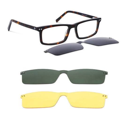 Tineo Clip Sol lentes clip on carey tortoise vista frontal diseño universal #color_carey