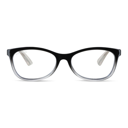Figaro Stained vista frontal de lentes de lectura ovalados para mujer y hombre con filtro de luz azul para las pantallas