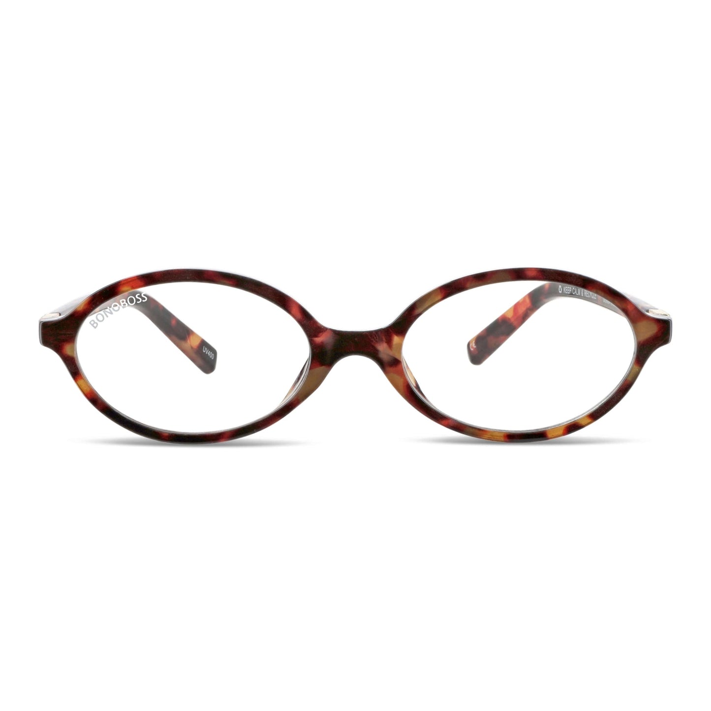 Blueberry Carey vista frontal de lentes de lectura ovalados para mujer tipo miu miu con filtro de luz azul para las pantallas